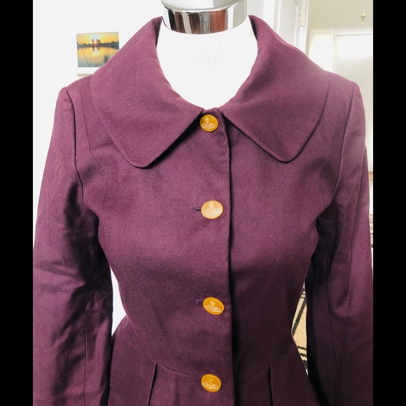Vivienne Westwood Deep Plum Jacket Sz 6 - Picture 3 of 16